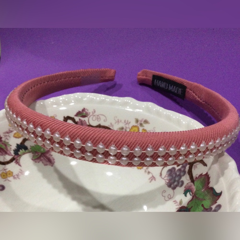 Pink Pearl Embellished Headband